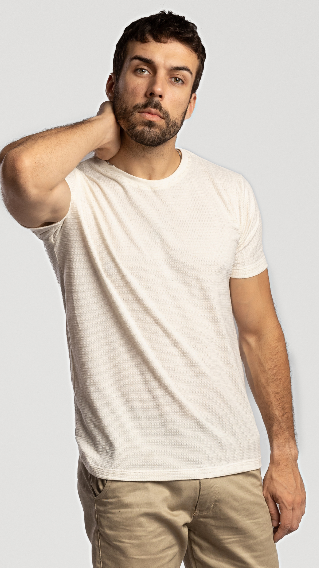 REMERA BASICA TEXTURA BLANCA