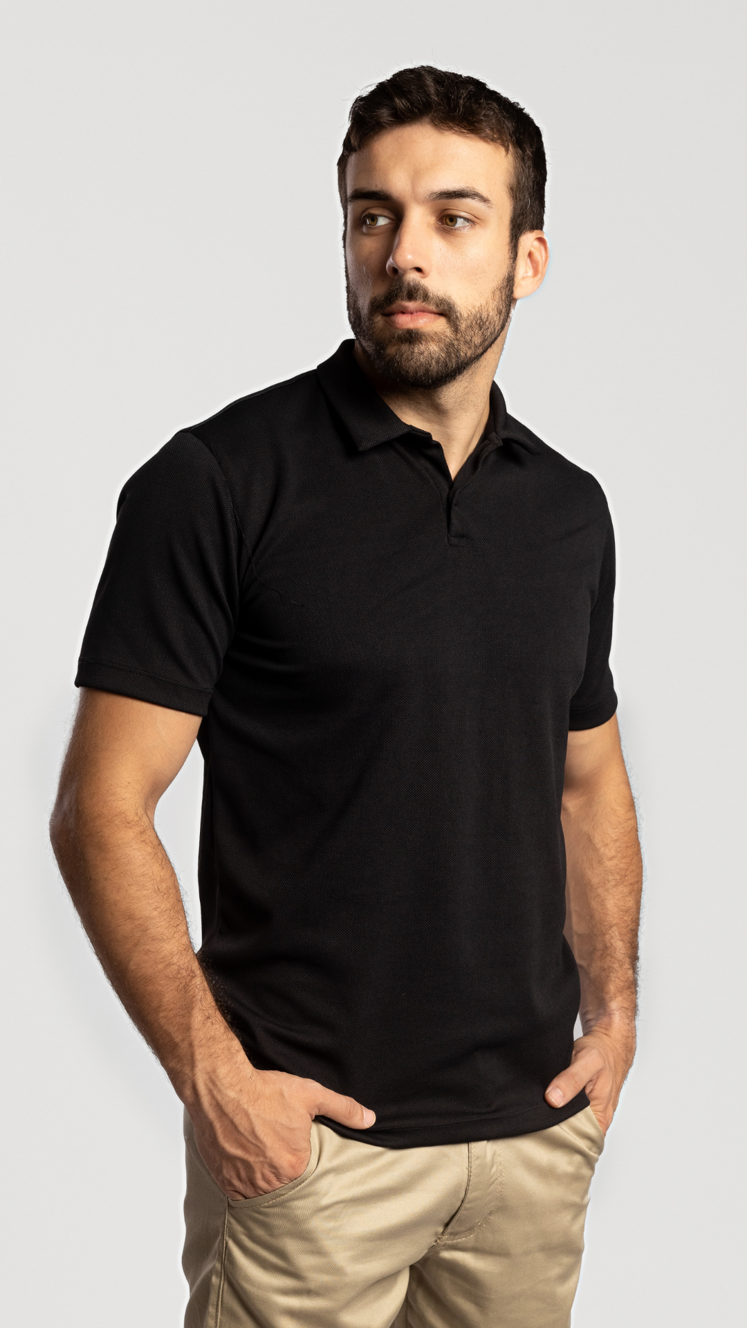 POLO PIQUE ITALIANO NEGRO