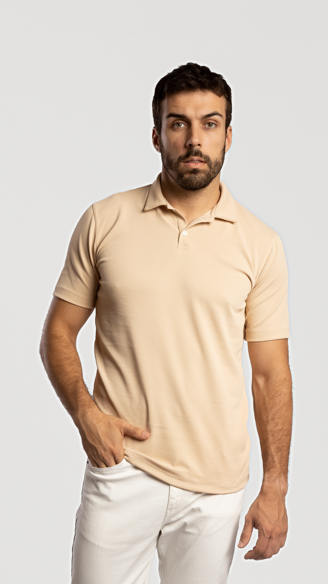 POLO PIQUE ITALIANO BEIGE