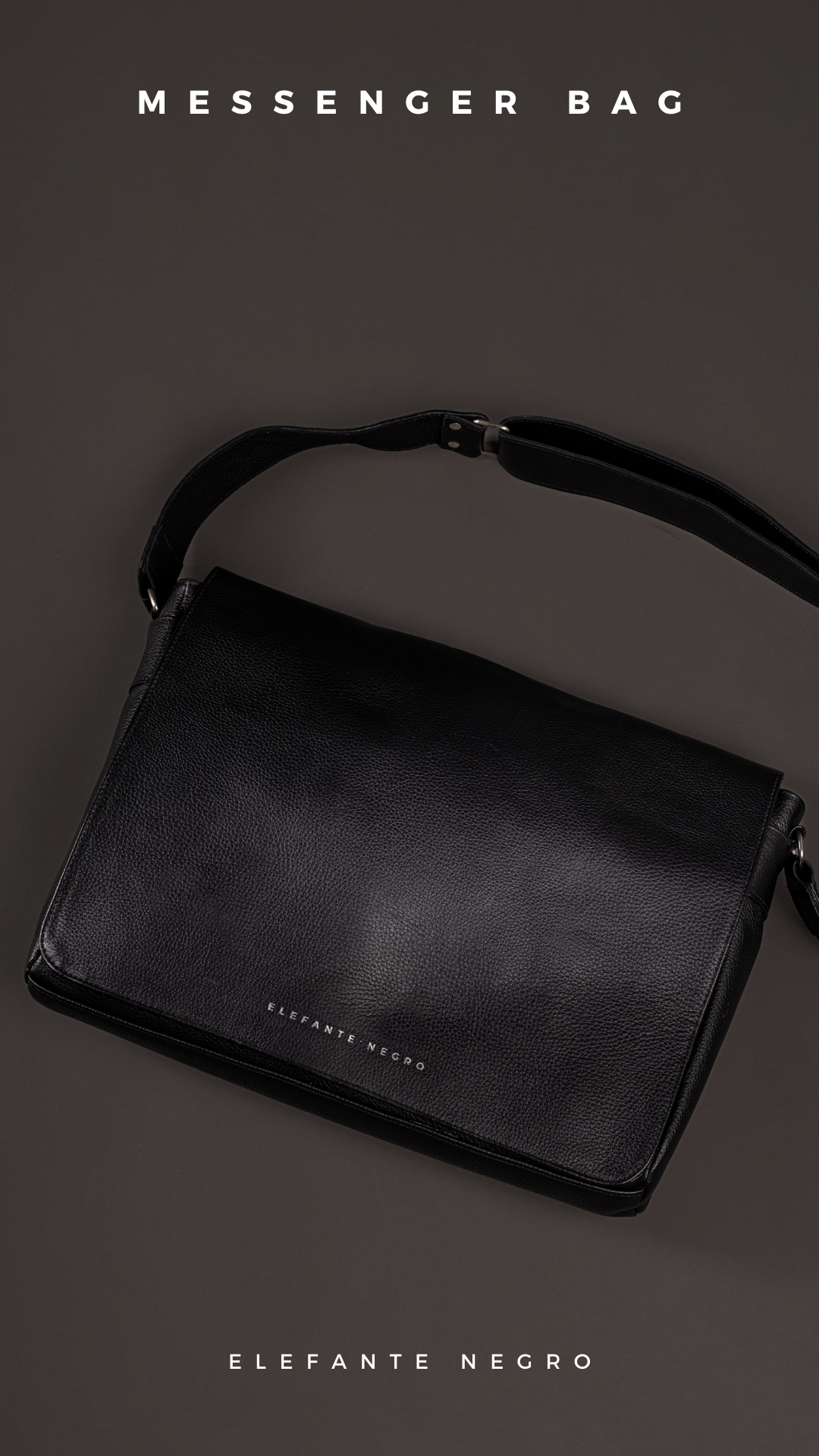 MESSENGER BAG CUERO NEGRO
