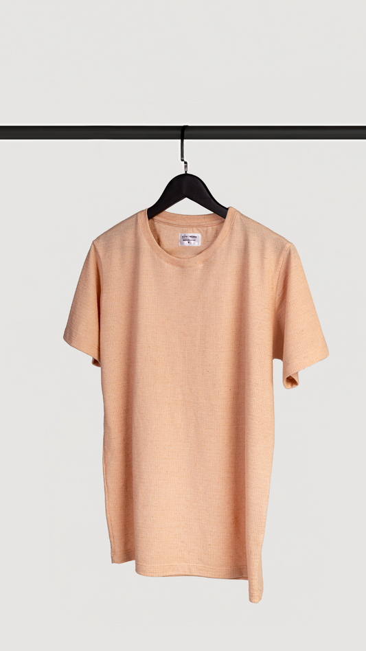 REMERA BASICA TEXTURA ROSA