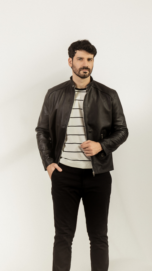 THE MAO LEATHER JACKET NEGRO