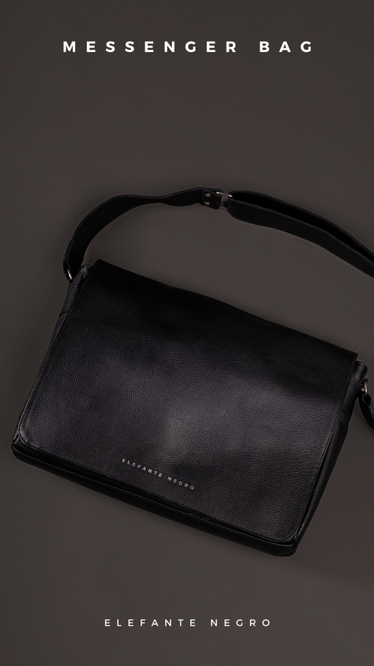 MESSENGER BAG CUERO NEGRO