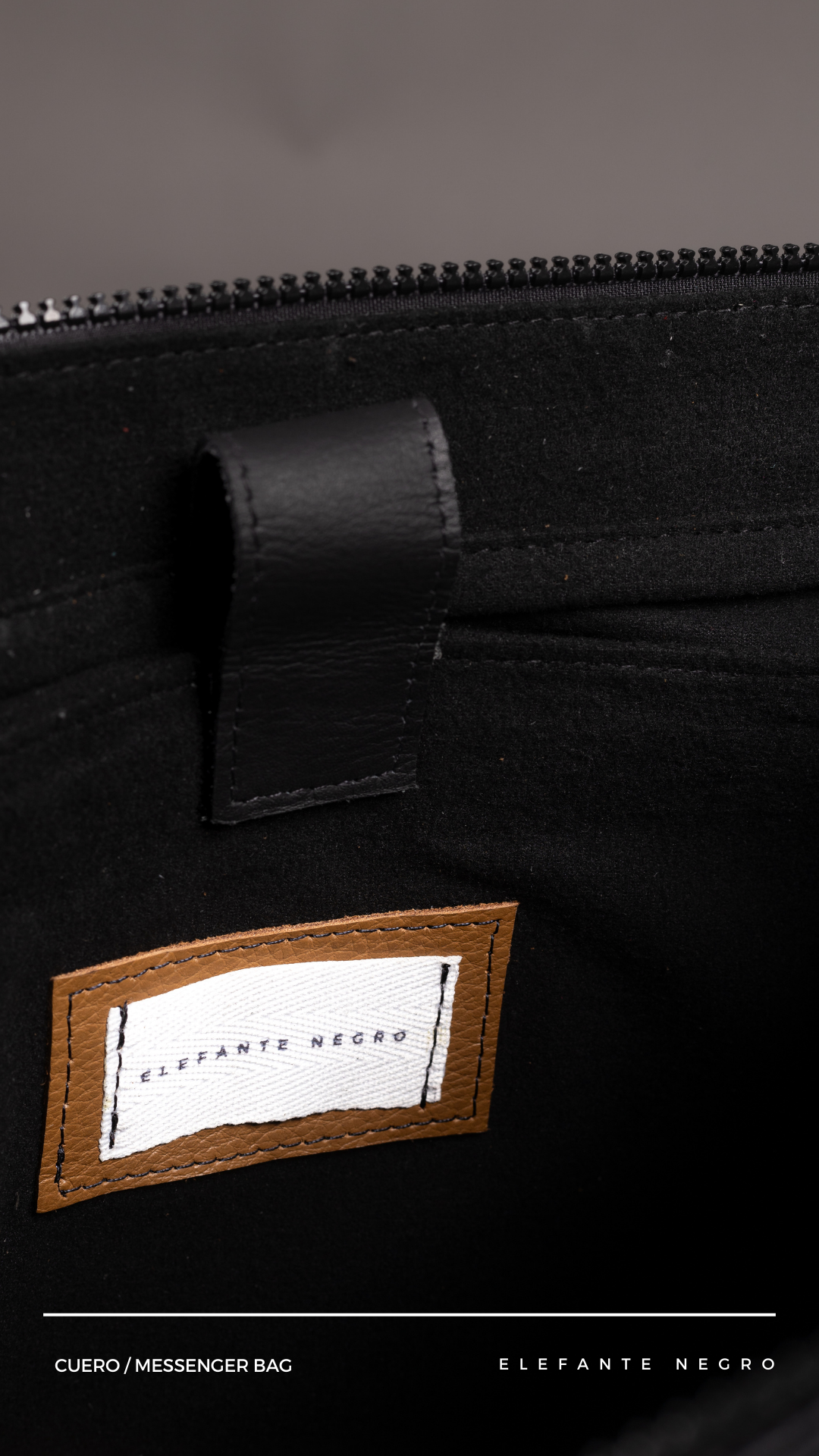 MESSENGER BAG CUERO NEGRO