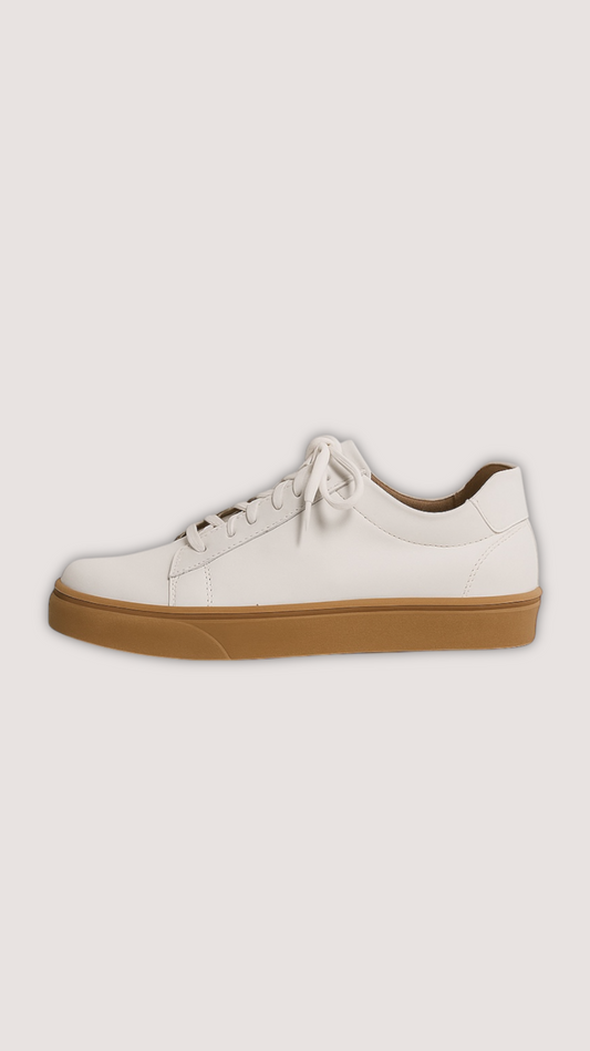 SNEAKER CLASICO BLANCO CON BASE MARRON